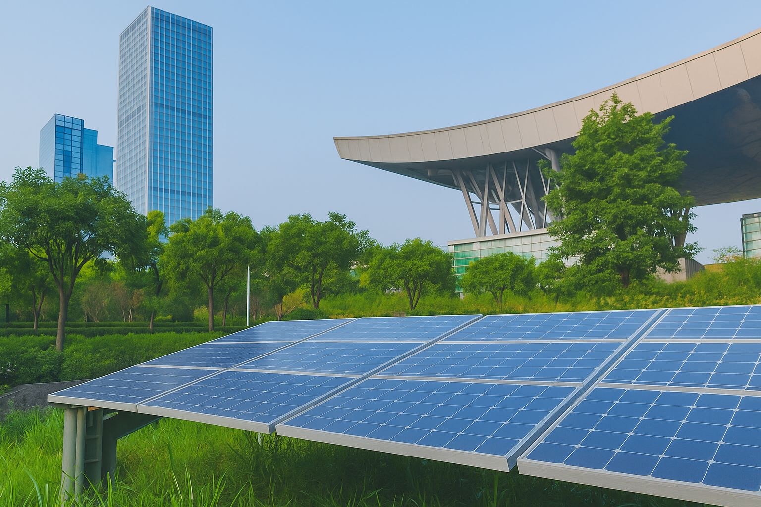 Ciudad sostenible y paneles solares